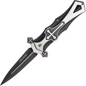 Tac Force 817BK Celtic Cross Linerlock Fixed Blade Knife with Black Composition Handle