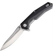 Artisan 1808PBKC Zumwalt Linerlock Satin Finish D2 Tool Steel Blade Knife with Black Smooth G-10 Handle