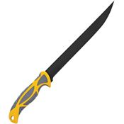 Smith's 51094 Lawaia Fillet Black Fixed Blade Knife Gray/Yellow TPE Handles