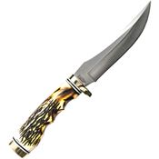 Schrade 153UHCP Uncle Henry Golden Spike Satin Fixed Blade Knife Grooved Staglon Handles