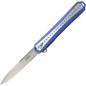CRKT 6710 Stickler Assist Open Linerlock Knife Blue/Silver Handles