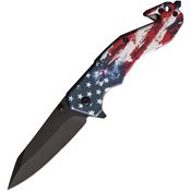 S-TEC 270193 Assist Open Linerlock Knife with Flag Handles
