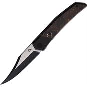 CMB 09C Zetsu Black Stonewashed/Satin Linerlock Knife Carbon Fiber Handles