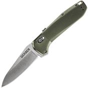 Gerber 3676 Highbrow Pivot Lock A/O Stonewash Fixed Blade Knife Green Handles