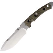 Fobos 068 Tier1-BC Tumbled Fixed Blade Knife Green Micarta Handles
