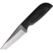Anza JWKR1M AZJWKR1M Tanto Fixed Blade Knife Black Micarta Handles
