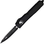 Microtech 1223T Auto Ultratech Serrated Double Edge OTF Knife Black Handles