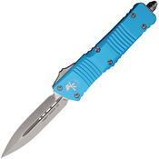 Microtech 1424TQ Auto Satin Double Edge Combat Troodon OTF Knife Turquoise Handles