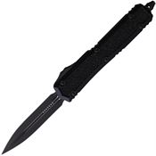 Microtech 2061TS Auto Makora Black Cerakote Double Edge OTF Knife Black\Black Handles