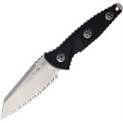 Microtech 93M12 Socom Alpha Mini Warcom Serrated Stonewash Fixed Blade Knife Black Handles