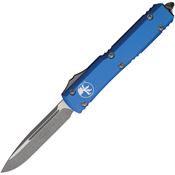 Microtech 12110APBL Auto Ultratech Apocalyptic Single Edge OTF Knife Blue Handles