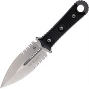 Microtech 20111 SBD Dagger SW PS Stonewash Fixed Blade Knife Black Handles