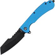 Daggerr RNFBLBW Rhino Linerlock Knife with Blue Handles