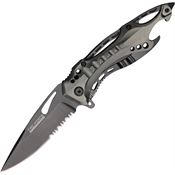 Tac Force 705GY Assisted Opening Part Serrated Drop Point Linerlock Folding Pocket Knife