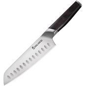 Coolhand 7197GE Santoku Ebony Stainless Fixed Blade Knife Black Handles