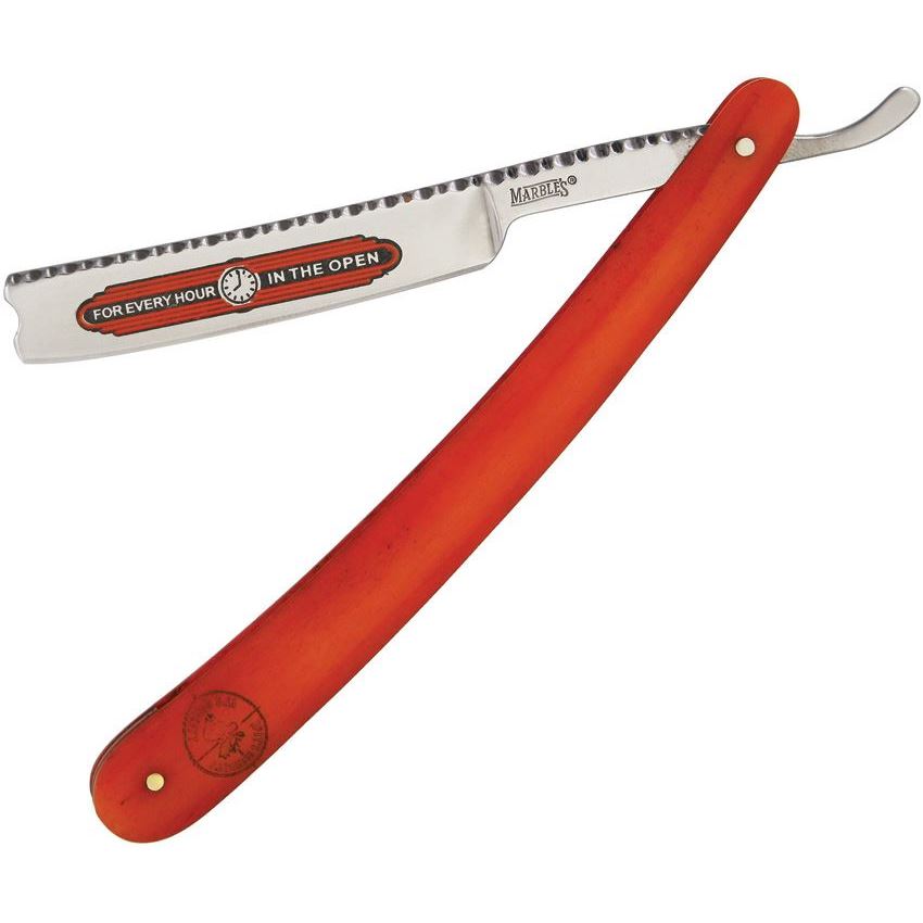 Marbles 319 Marbles Razor with Orange Bone Handle - Knife Country, USA