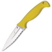 Spyderco FB40SYL Fish Hunter Fixed Steel Spear Point Blade Knife with Yellow Textured FRN Handle