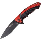 MTech A1101RD Linerlock knife with Black and Red Stainless Blade Aluminum Handle