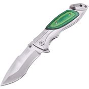 Frost Cutlery & Knives 131GPW Linerlock Knife Assist Open Green