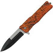 China Made 300513OC Camo Linerlock Knife A/O Orange