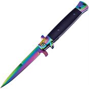 Frost ISM001G10RB FISM001G10RB Italian Stiletto Milano Spectrum Folding Knife Black Handles