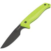 HME 01860 Caping Black Fixed Blade Knife Green Handles