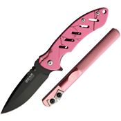 Bear & Son 71821 Framelock Knife/Edgemate Combo Pink Handles