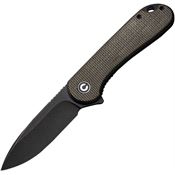 Civivi 907Z Elementum II Black Stonewashed Knife Green Handles