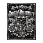 Tin Signs 2458 Old Bikes Good Whiskey