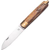 Editions G G003 Laurent Gaillard Satin Folding Knife Brown Handles