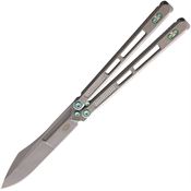 EOS 103 Trident Stonewash Knife Titanium Handles