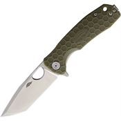 Honey Badger 1333 Medium Tanto Linerlock Knife Green Handles