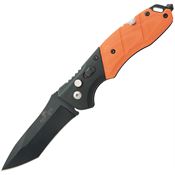 Bear & Son AC510B4OR Auto Bold Action V Button Lock Black Knife Black and Orange Handless