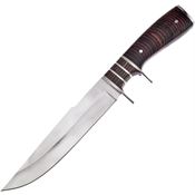 Frost SHP166RW Satin Fixed Blade Knife Tiger Striped Wood Handles