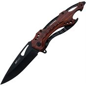 Mtech A705WD Assist Open Linerlock Knife with Brown Handles