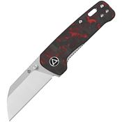 QSP 130XSE1 Mini Penguin Linerlock Knife with Red Carbon Fiber Handles