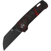 QSP 130XSE2 Mini Penguin Linerlock Knife with Red Carbon Fiber Handles