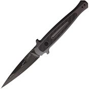 Kershaw 7150DAM Auto Launch 8 Button Lock Damascus Knife Black Handles