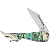 Frost OC183AB Leg Abalone Folding Knife Abalone Handles