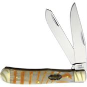 Frost SW108ZB Trapper Knife Zebra Stripe Bone Handles