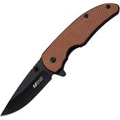 MTech A1198BR Assist Open Linerlock Knife with Brown Handles