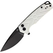 CMB 14W Button Lock Knife White G10 Handles
