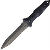 Bastinelli Creations 214S Grozo Fixed Blade Serrated Knife Black Handles