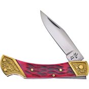 Frost 14003RJB Clip Point Lockback Knife Red Jigged Bone Handles