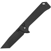 QSP 148C2 Grebe T Button Black Stonewash Knife Black Handles