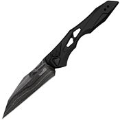 Kershaw 7650DAM Auto Launch 13 Button Lock Damascus Knife Black Handles