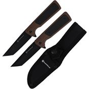 Smith & Wesson P1200648 1911 Fixed/Folder Combo Black Fixed Blade Knife Brown/Black Handles