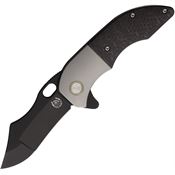 Red Horse Knife Works 032 Black War Pig Framelock Knife Gray Titanium/Carbon Fiber Handles