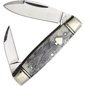 Rough Rider 2488 Black Appaloosa Senator Knife White/Gray Handles