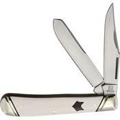 Rough Rider 2542 Arctic Fox Trapper Knife White Smooth Micatra Handles